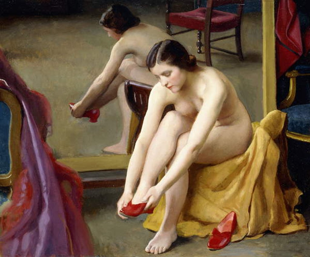 Detail of The Red Mules by William McGregor Paxton
