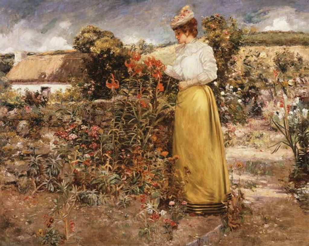 Detail of Among the Flowers, Giverny, 1890 by Dawson Dawson-Watson
