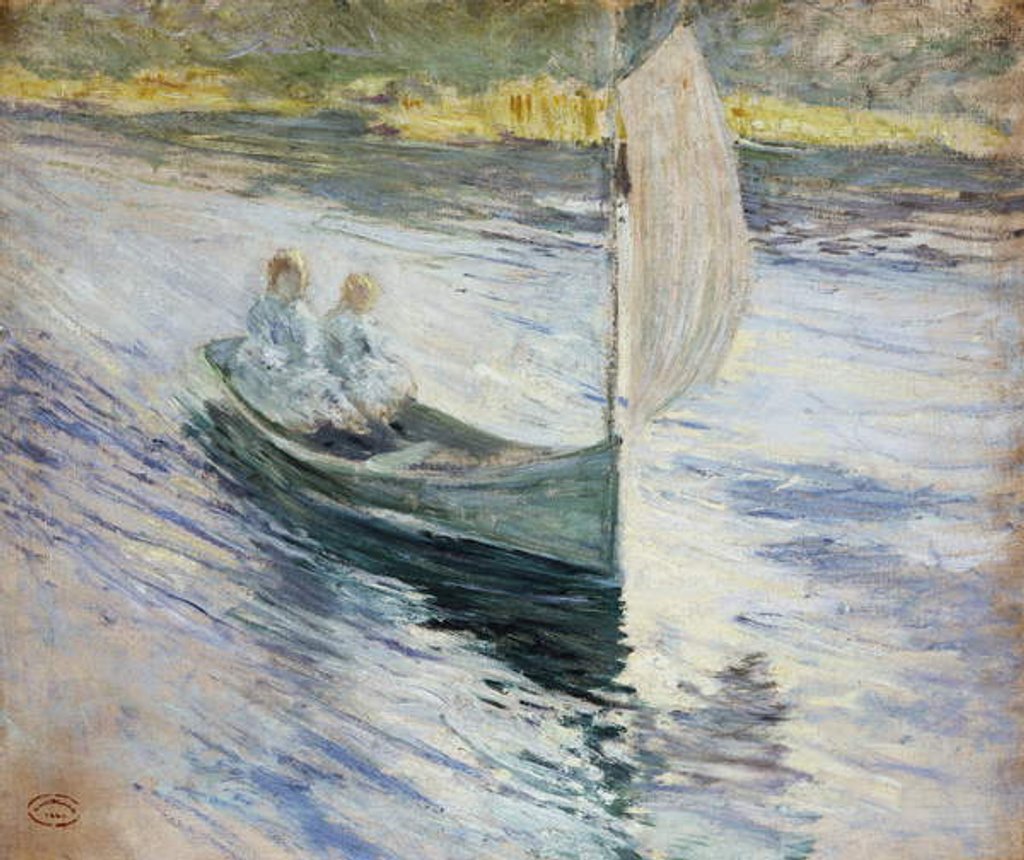 Detail of Two Children in a Sailboat, 1883 by John Henry Twachtman