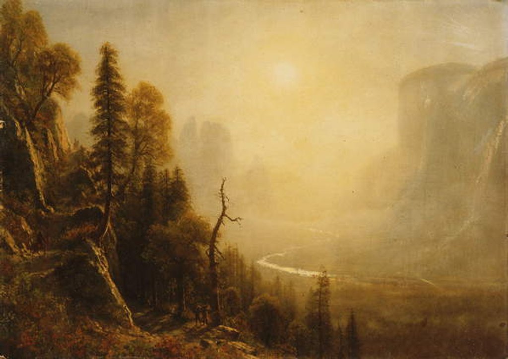 Detail of Study for Yosemite Valley, Glacier Point Trail by Albert Bierstadt