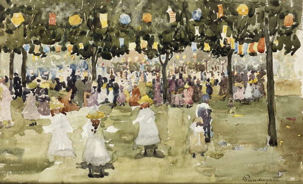Detail of Central Park, New York City, July 4th, c.1900-03 by Maurice Brazil Prendergast
