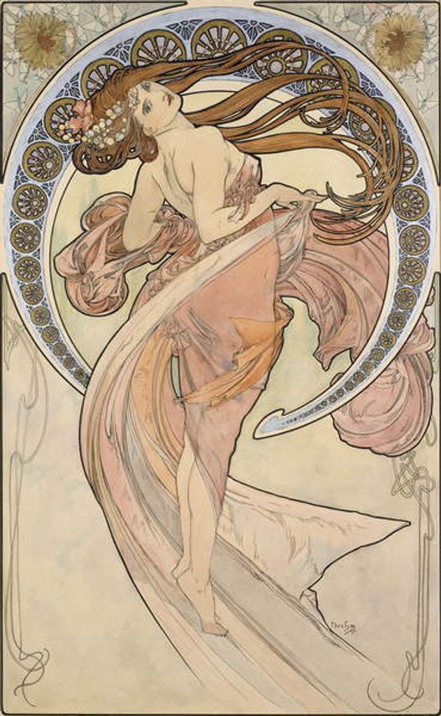 Detail of La Danse, 1898 by Alphonse Marie Mucha