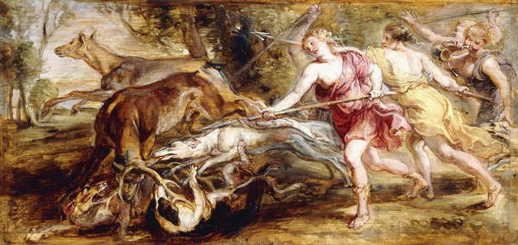 Detail of Diana and her Nymphs Hunting - a modello by Peter Paul Rubens