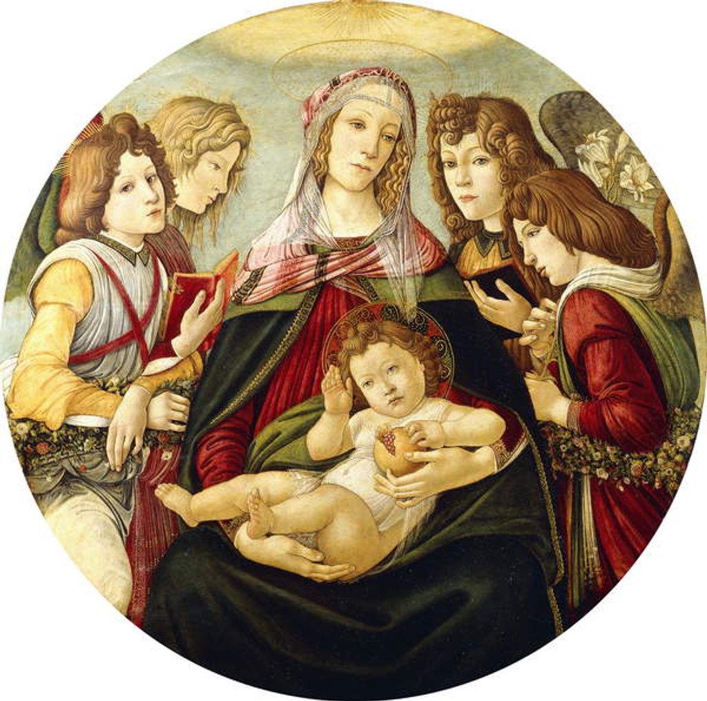 Detail of The Madonna and Child with Four Angels, by Sandro Botticelli