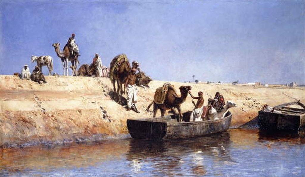 Detail of An Embarkment of Camels on the Beach at Sale, Maroc, 1880 by Edwin Lord Weeks