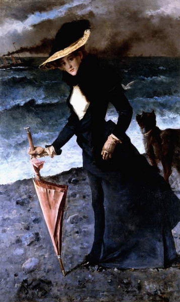 Detail of The Gale, 1891 by Alfred Emile Stevens