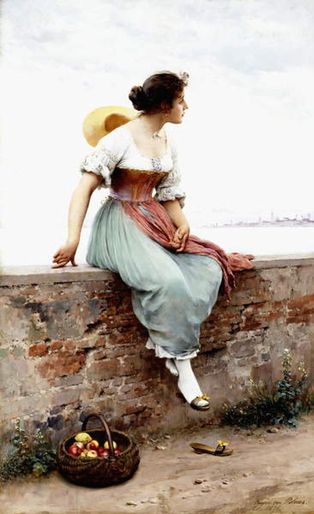 Detail of A Pensive Moment, 1896 by Eugen von Blaas