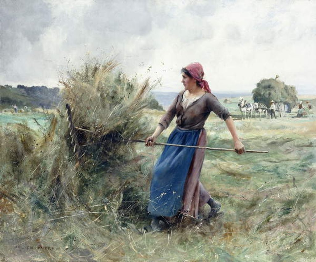 Detail of Peasant and Hay by Julien Dupre