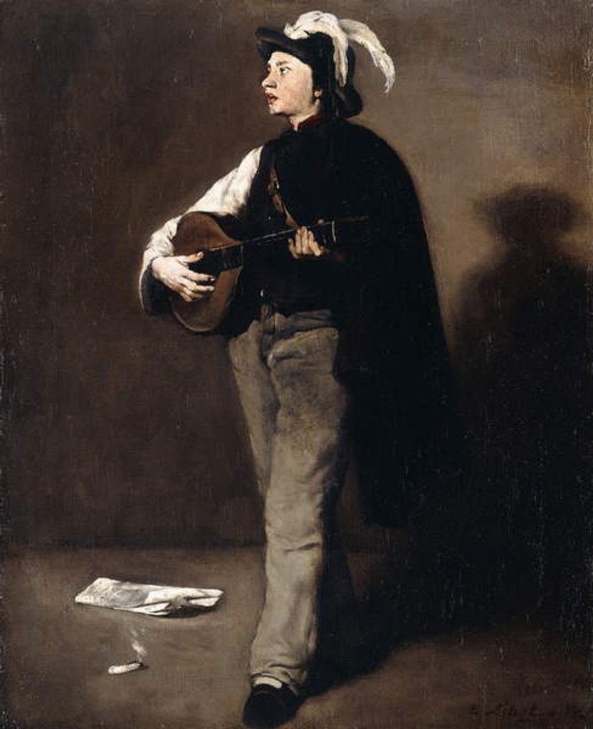 Detail of The Mandoline Player, 1862 by Auguste Theodule Ribot