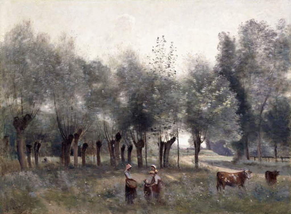 Detail of Women in a Field of Willows, 1860-65 by Jean Baptiste Camille Corot