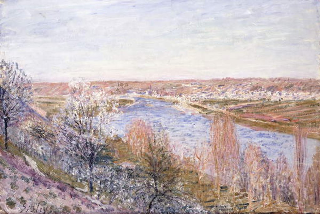 Detail of The Village of Champagne at Sunset-April, 1885 by Alfred Sisley