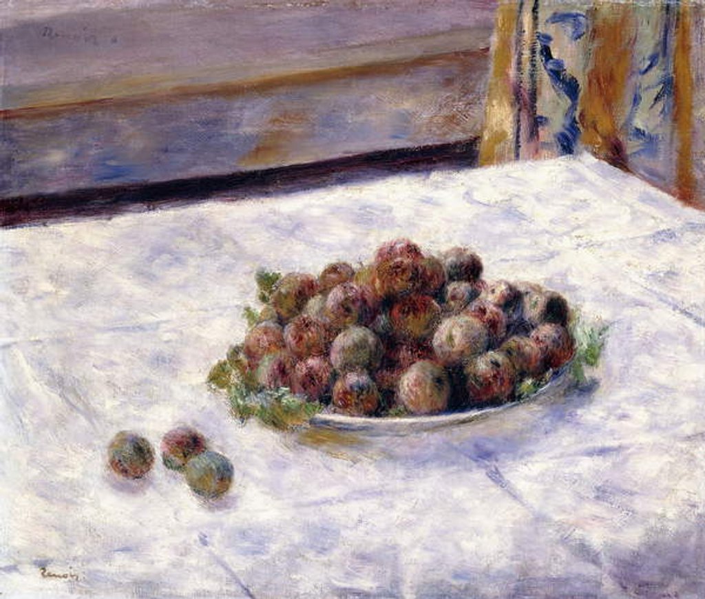 Detail of Still Life, Prunes on a Plate, c.1884 by Pierre Auguste Renoir