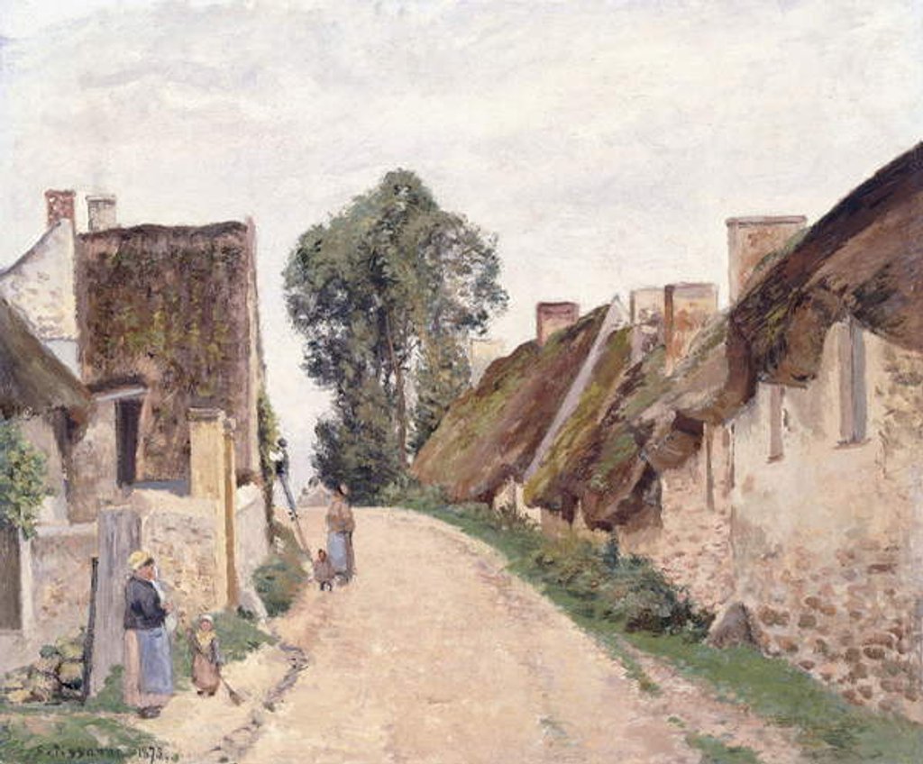 Detail of Village Sstreet, Auvers-sur-Oise, 1873 by Camille Pissarro