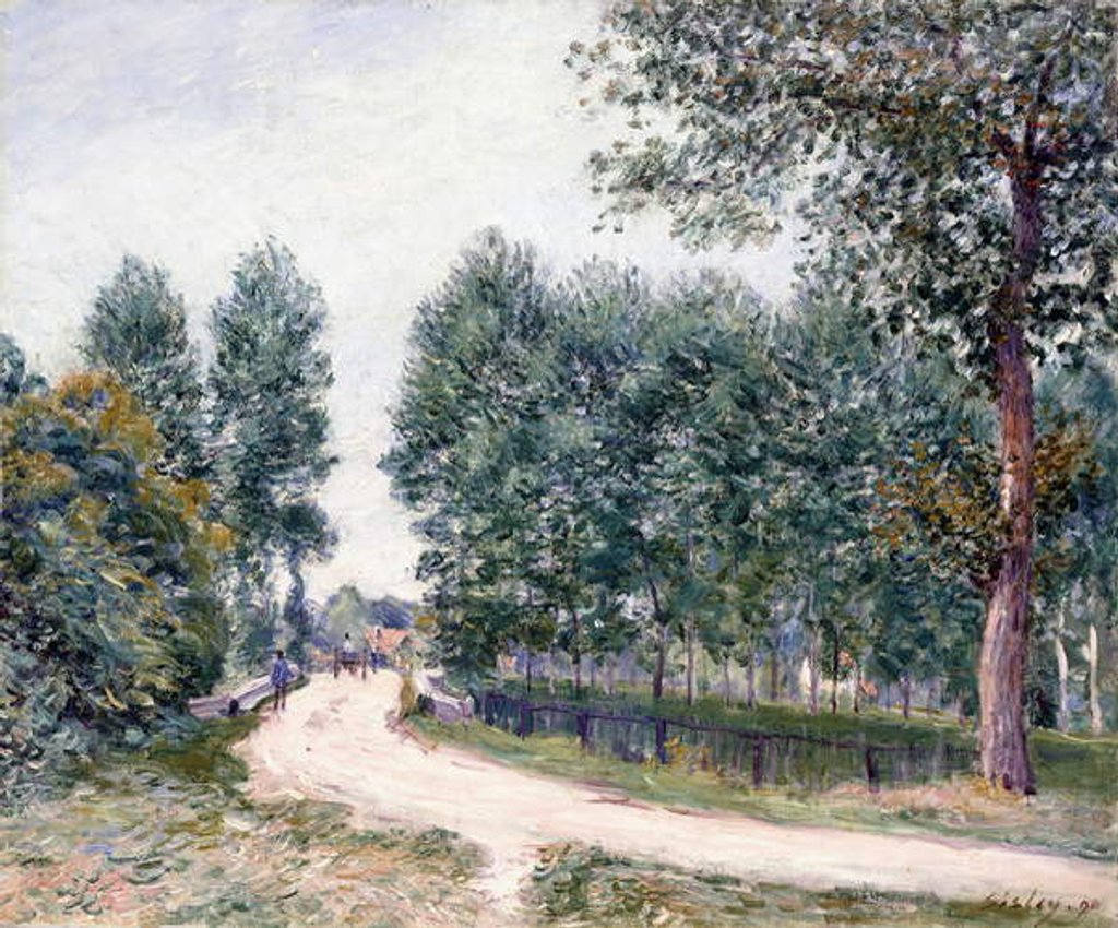 Detail of The Road of Saint-Mammes - In the morning, 1890 by Alfred Sisley
