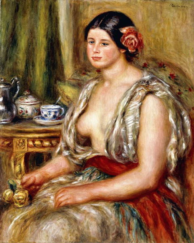 Detail of Young Girl seated in Oriental Costume, 1905 by Pierre Auguste Renoir