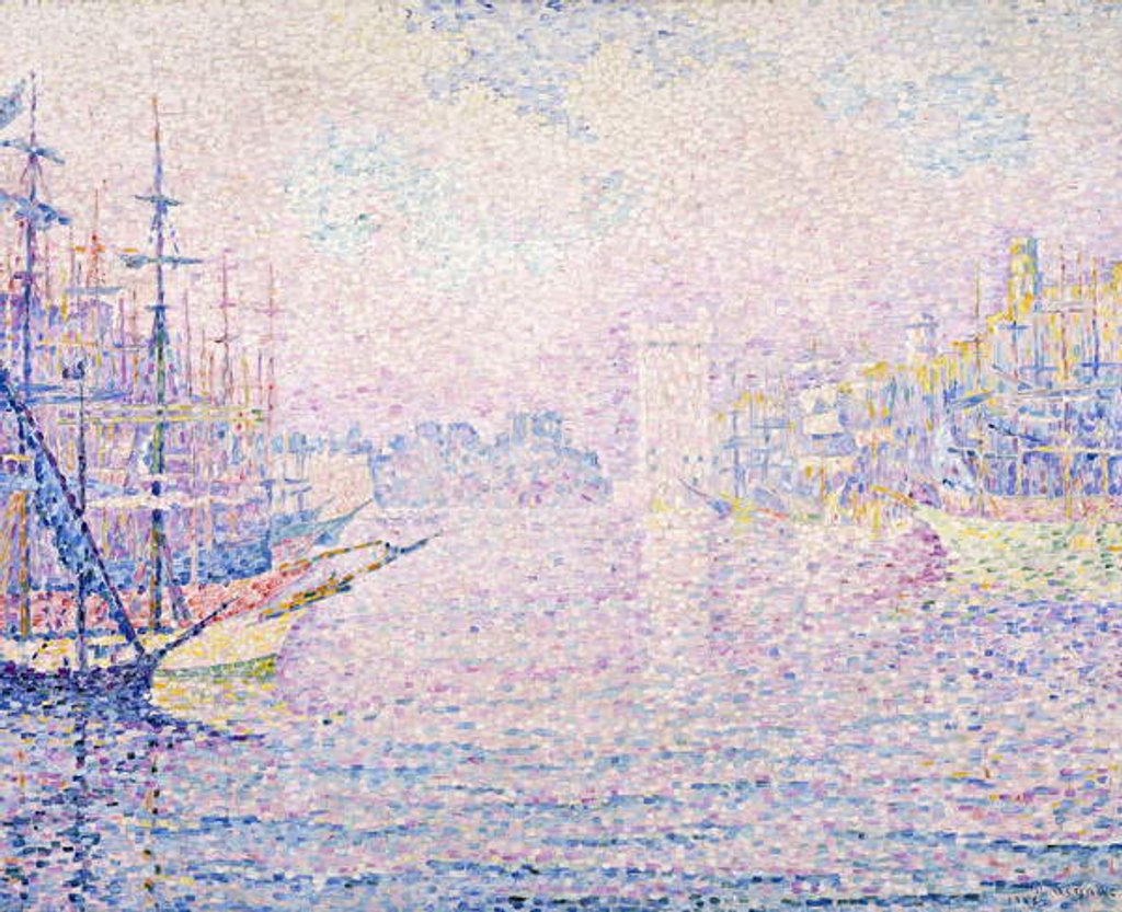 Detail of Marseille Port, Morning Mist, 1906 by Paul Signac