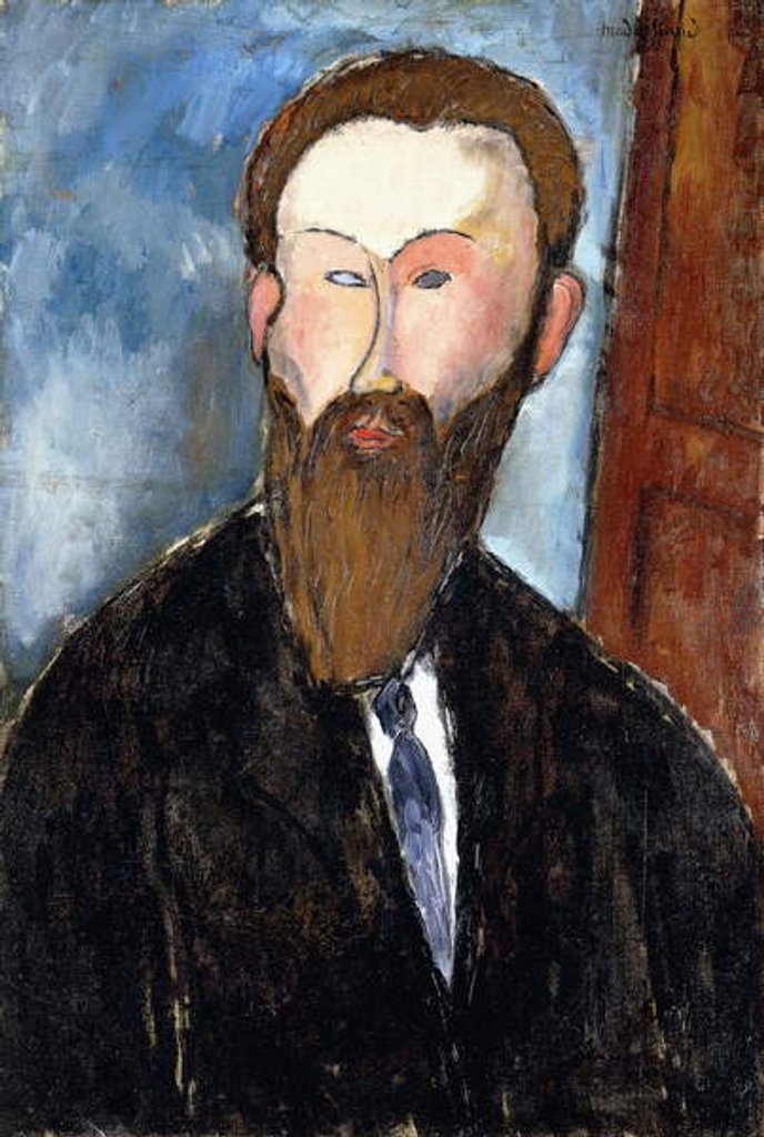 Detail of Portrait of the Photographer Dilewski, 1916 by Amedeo Modigliani