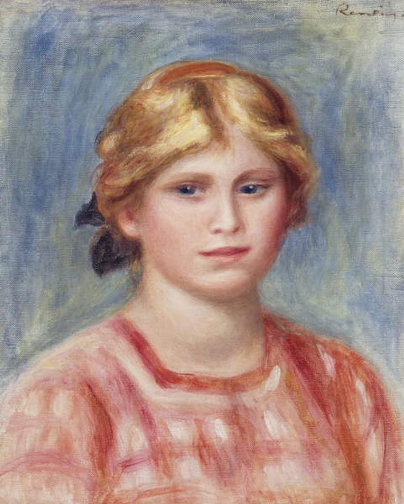 Detail of Bust of a Woman with a Rose Coloured Blouse, 1905 by Pierre Auguste Renoir