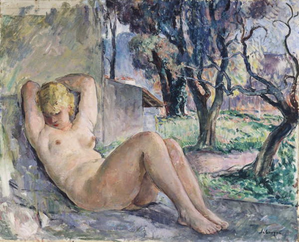 Detail of Nude Lying in a Garden, c.1934 by Henri Lebasque
