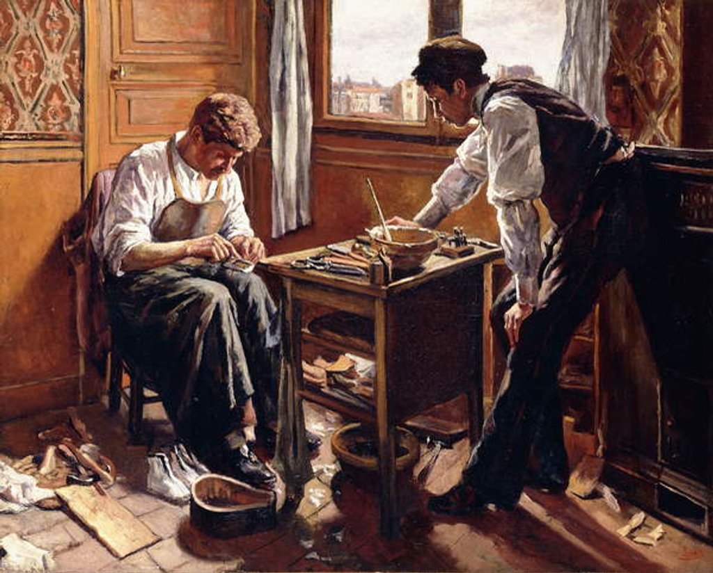 Detail of Shoemakers, the Two Givort Brothers, 1884 by Maximilien Luce