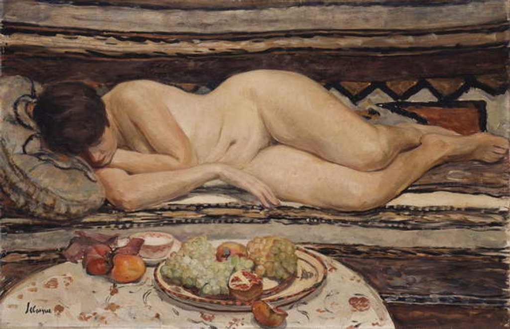 Detail of Nude with a Bowl of Fruit by Henri Lebasque