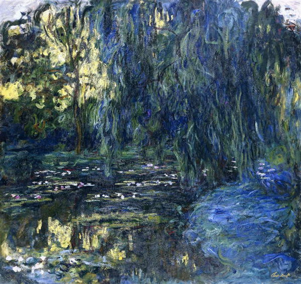Detail of View of the Lilypond with Willow, c.1917-1919 by Claude Monet