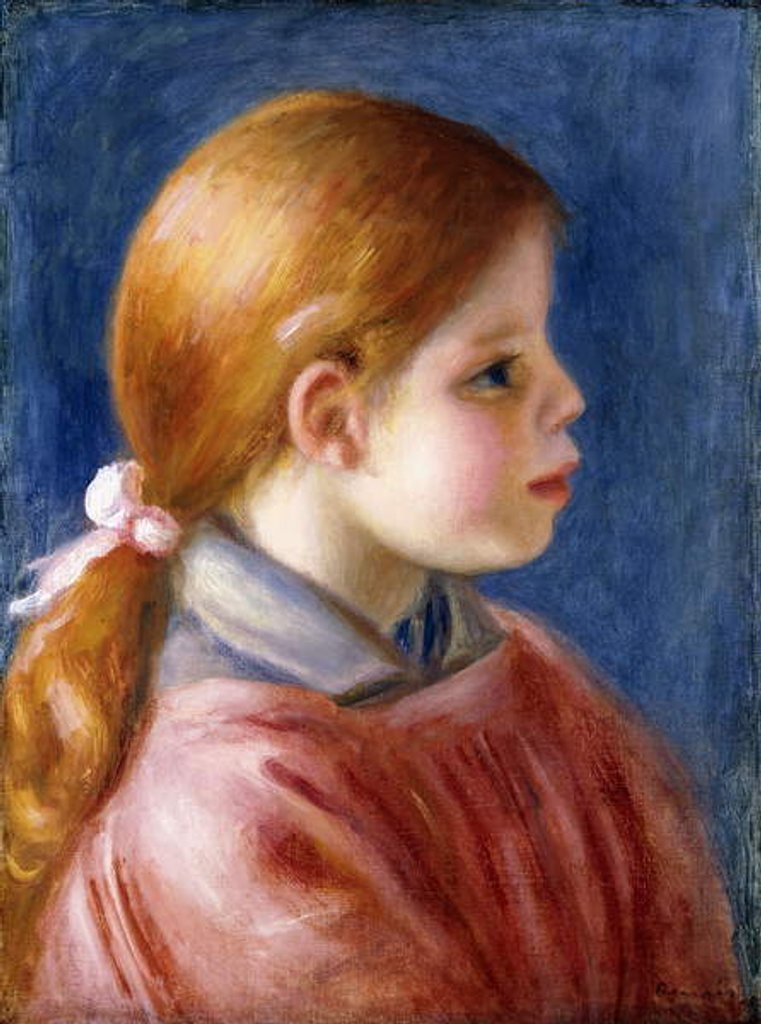 Detail of Head of a Young Girl, 1888 by Pierre Auguste Renoir