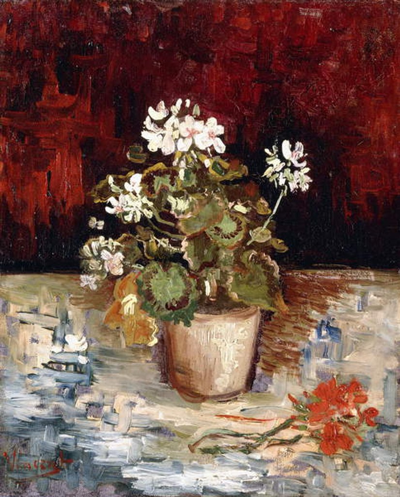 Detail of Still-life Pot of Geraniums, 1886 by Vincent van Gogh