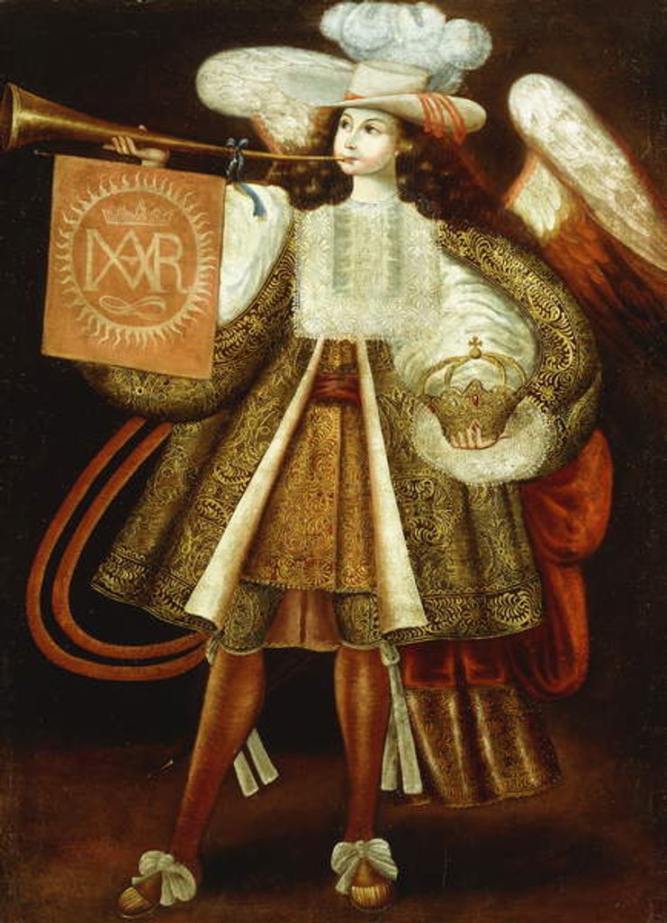 Detail of Arcangel Gabriel by Cuzco School