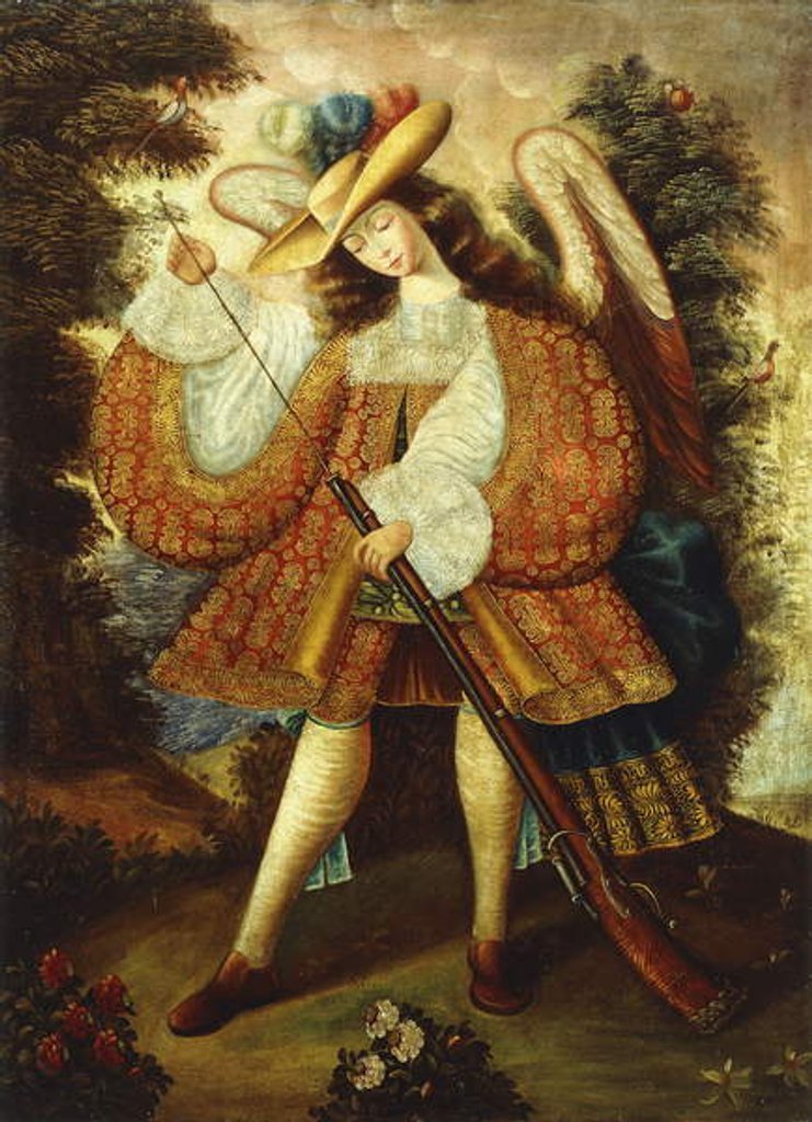 Detail of Archangel with Arquebus by Cuzco School