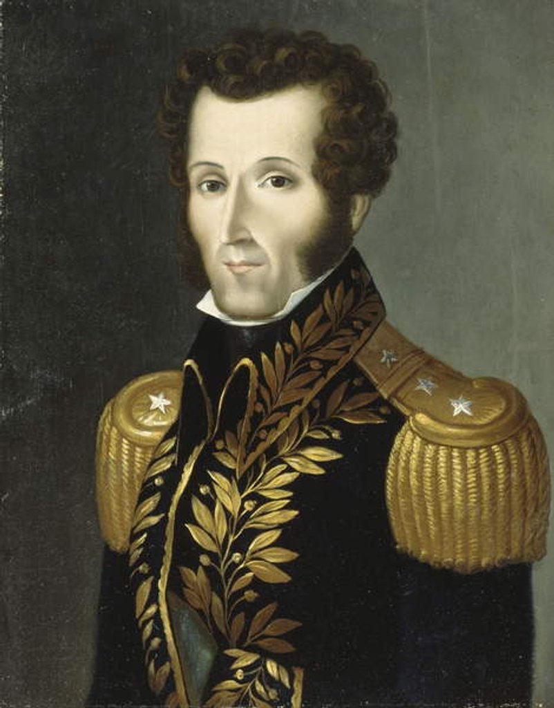 Detail of Portrait of Marshall Antonio Jose de Sucre by Jose Anselmo Yanez