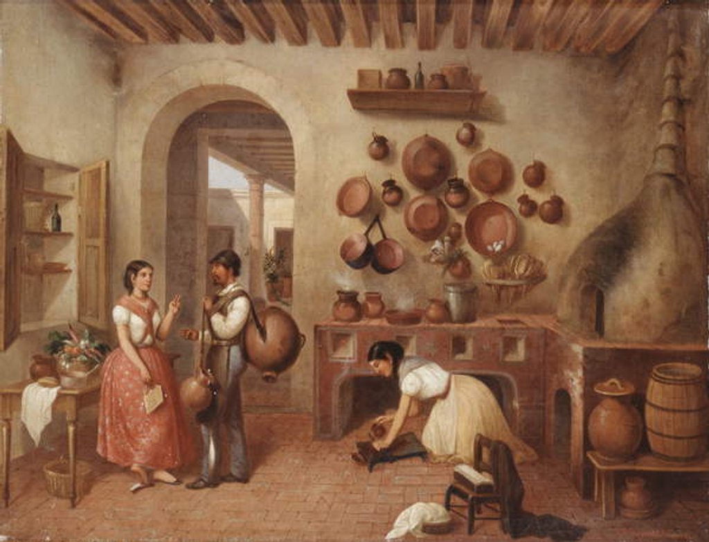 Detail of In the Kitchen of the Hacienda by Manuel Serrano