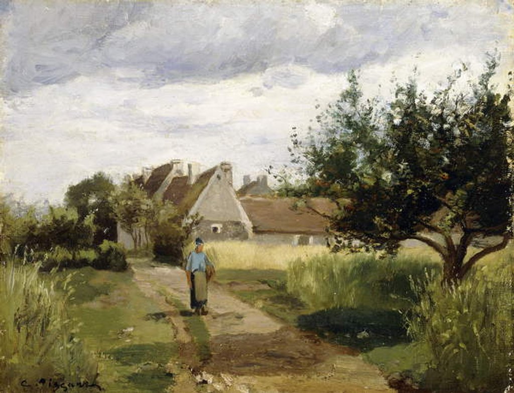 Detail of Entrance of a Village, c.1863 by Camille Pissarro
