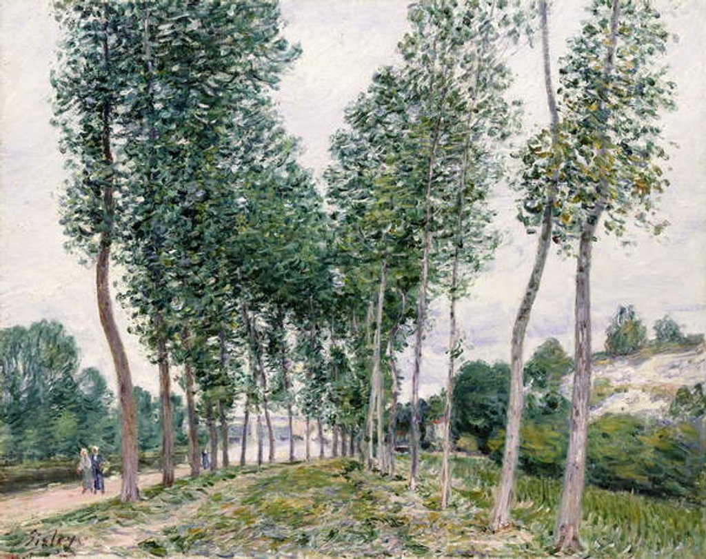 Detail of Alley of Poplars along the Loing, 1892 by Alfred Sisley