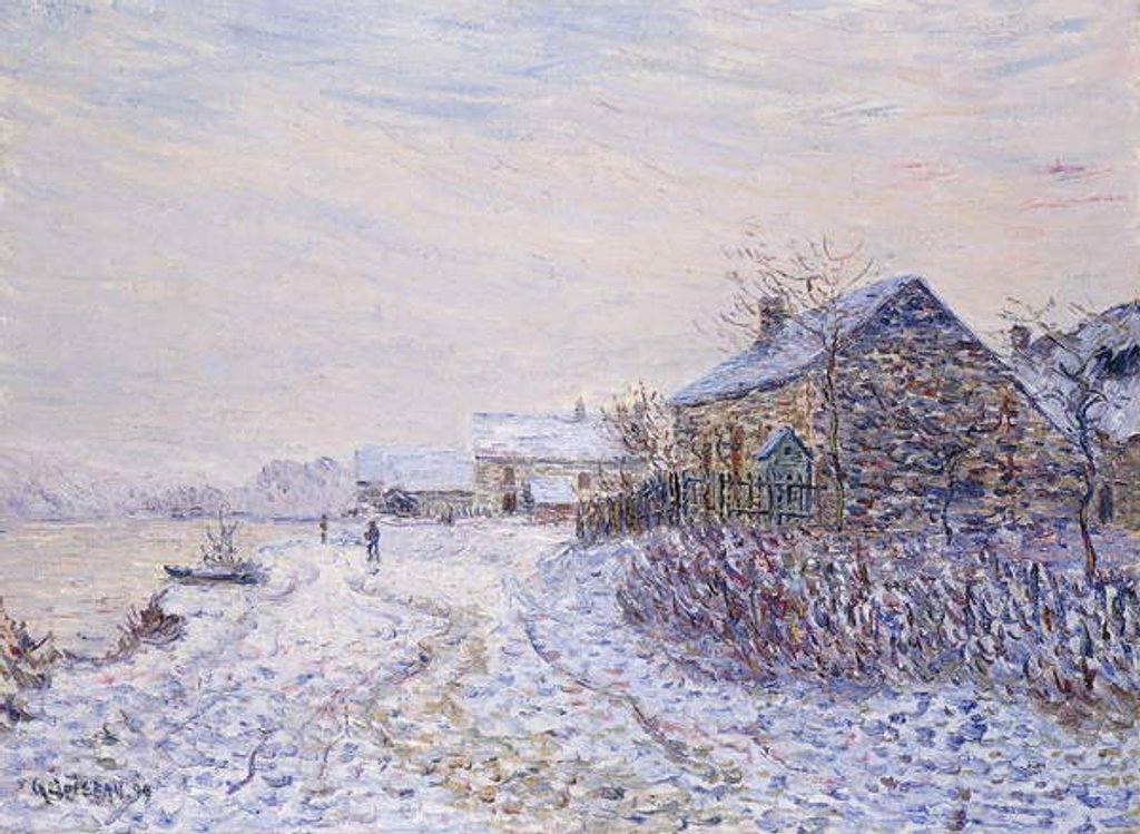 Detail of Snow at Tournedos-sur-Seine, 1899 by Gustave Loiseau