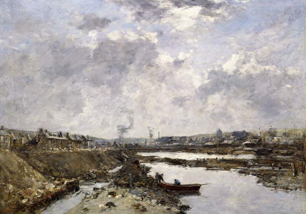 Detail of Fecamp, l'Arriere-Port en Construction, 1883 by Eugene Louis Boudin
