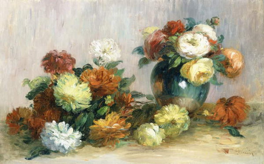 Detail of Flower Wreaths, c.1880 by Pierre Auguste Renoir