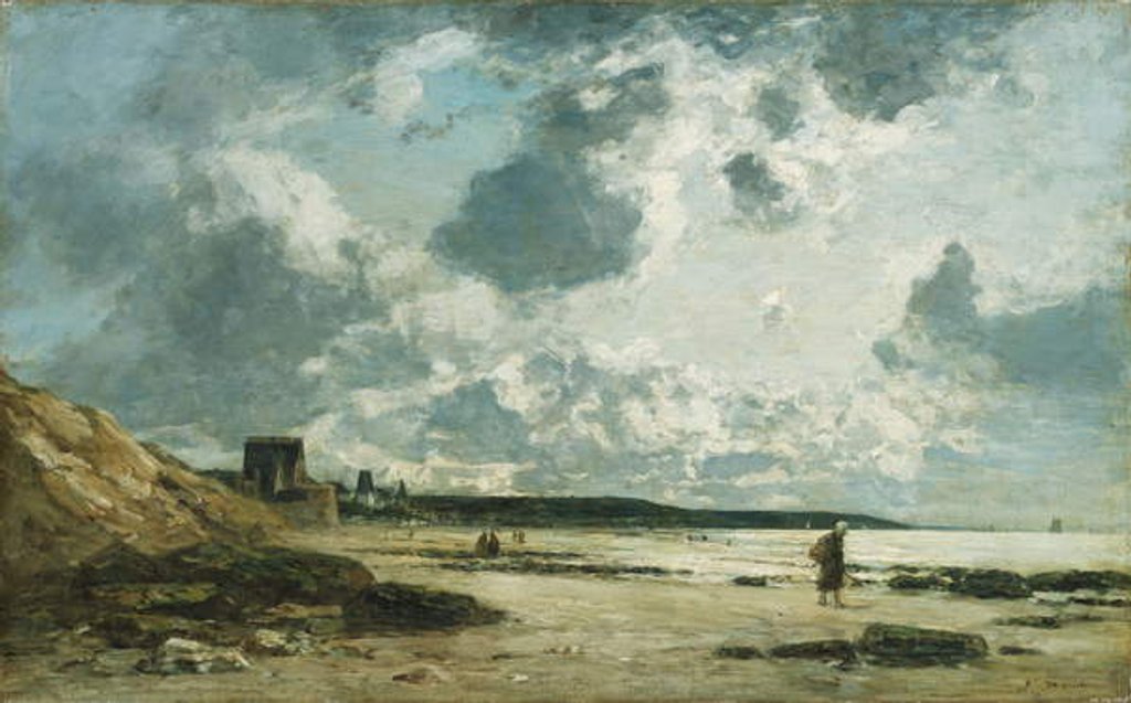 Detail of Trouville, the Black Rocks, c.1860-1865 by Eugene Louis Boudin