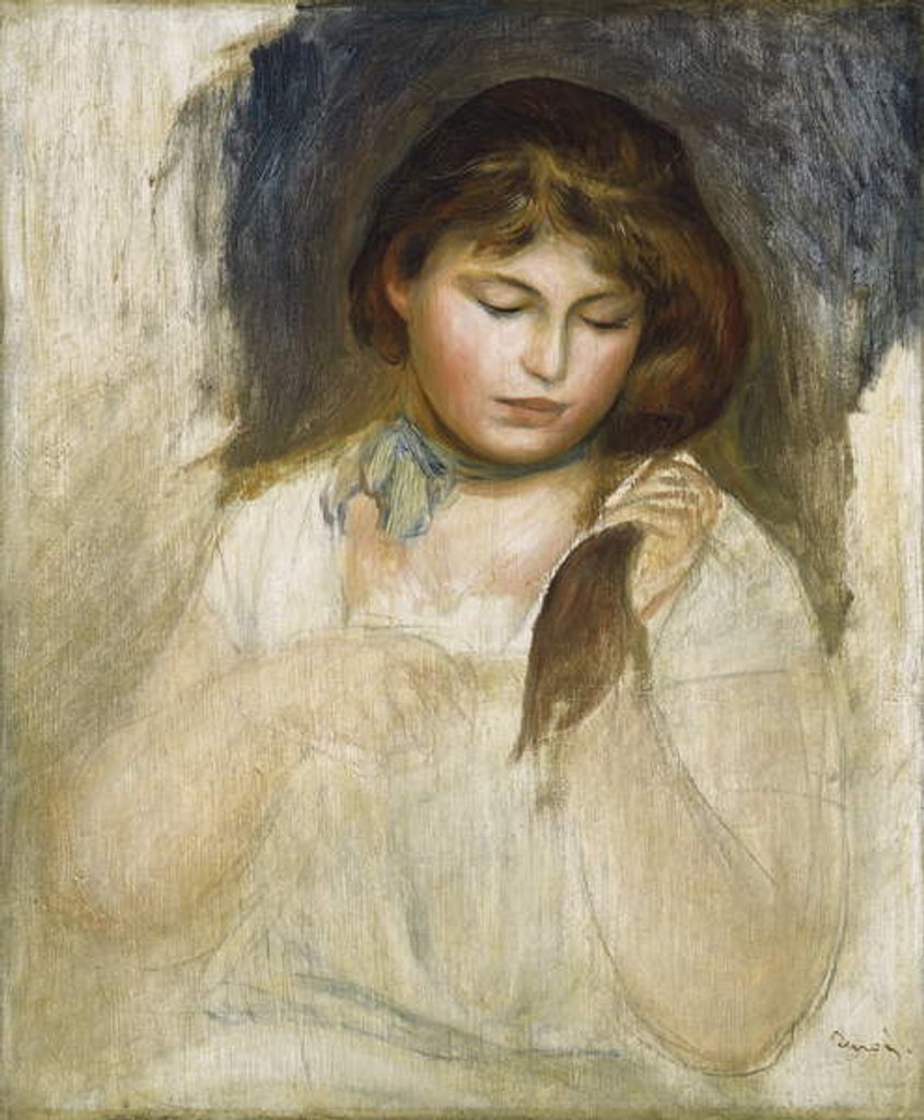 Detail of Head of Gabrielle, 1895 by Pierre Auguste Renoir