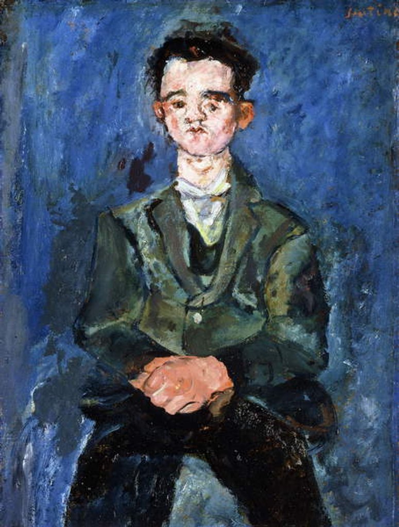 Detail of Portrait of a Boy in Blue, 1928 by Chaim Soutine