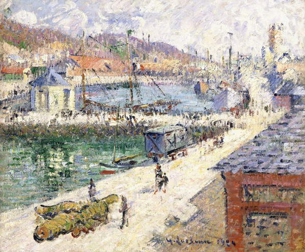 Detail of The Port of Fecamp, 1924 by Gustave Loiseau