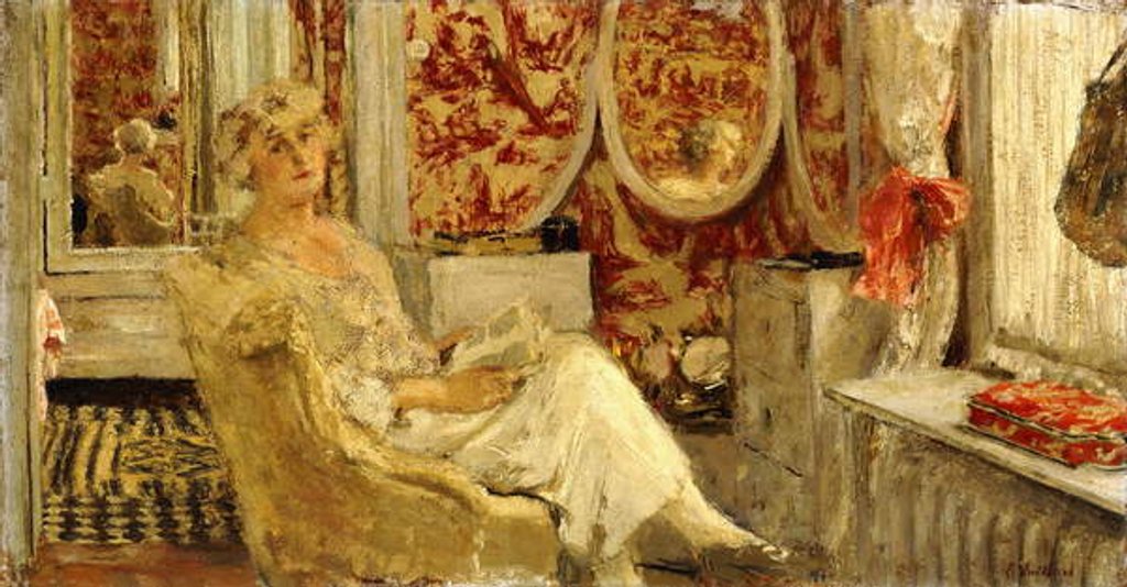 Detail of Lucy Hessel in the Boudoir at the Cezanne Property, Vaucresson, 1924 by Edouard Vuillard