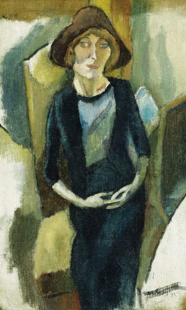 Detail of Hermin in Blue, 1916 by Jules Pascin