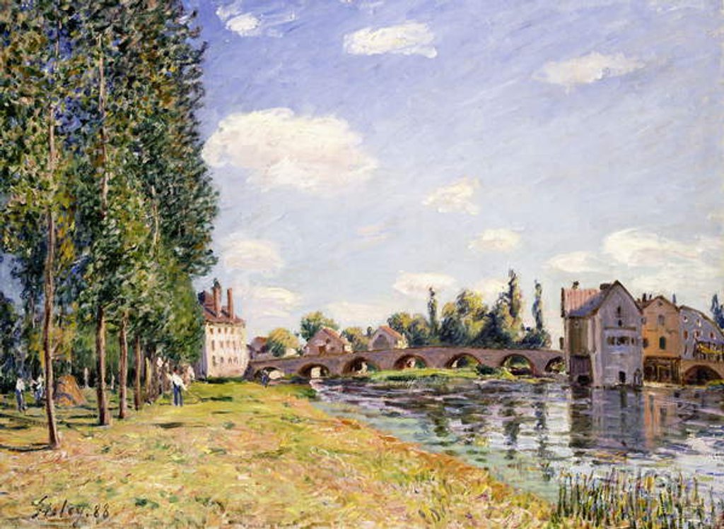 Detail of The Moret Bridge in the summer, 1888 by Alfred Sisley