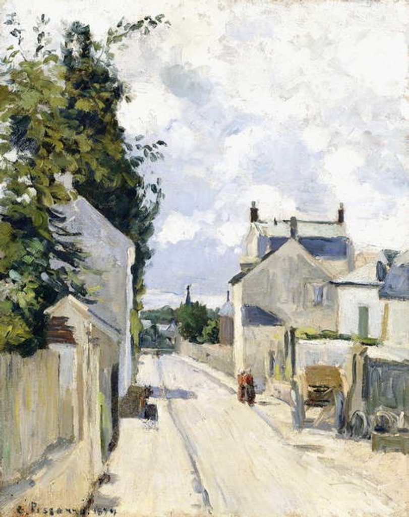 Detail of Hermitage Street, Pontoise, 1874 by Camille Pissarro