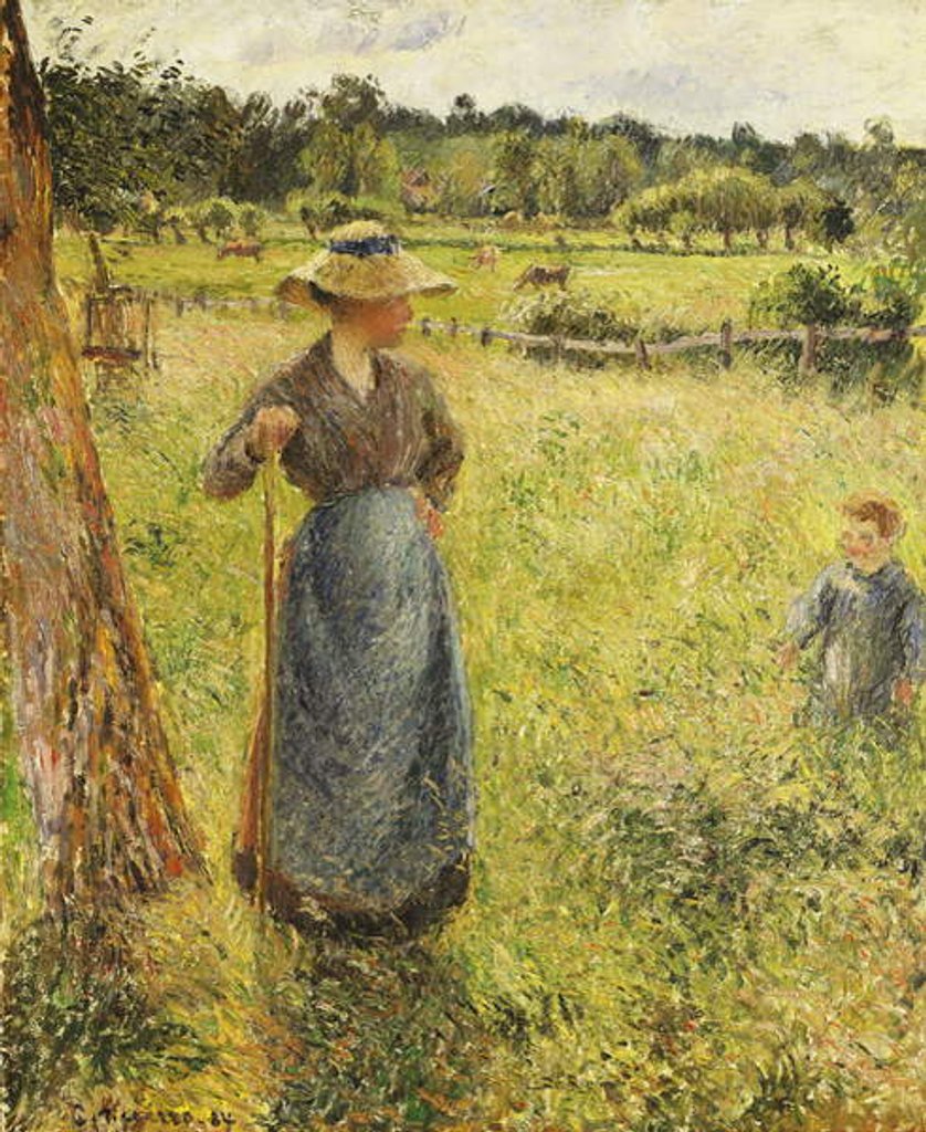 Detail of The Haymaker, 1884 by Camille Pissarro