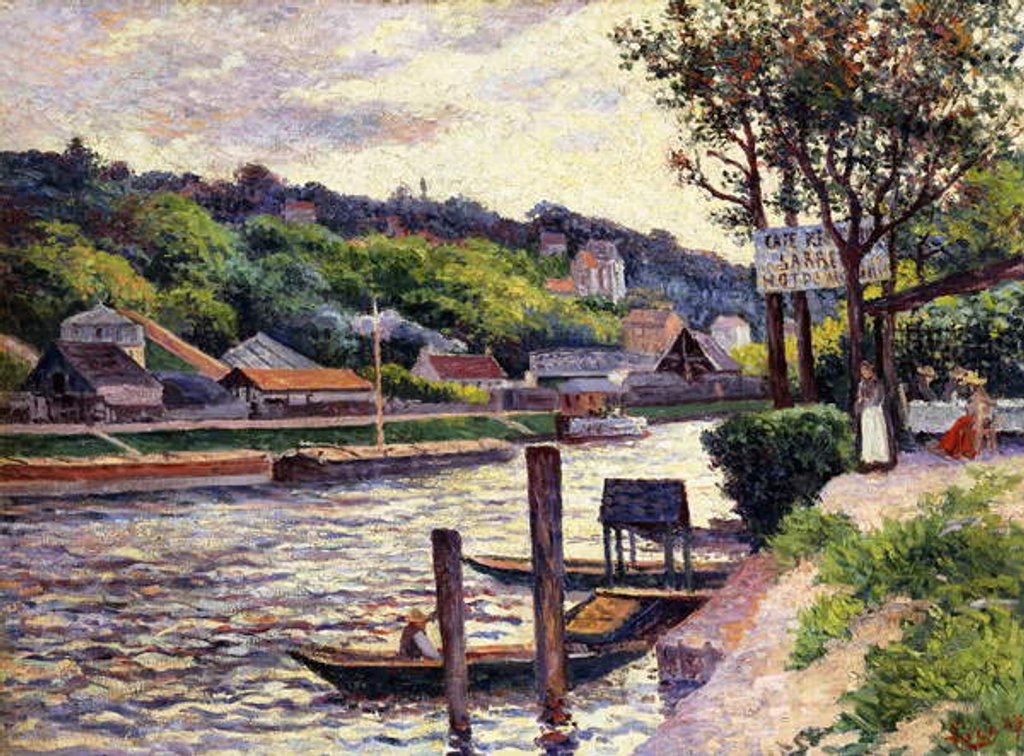 Detail of Outdoor Cafe on the Banks of the Oise, 1897 by Maximilien Luce