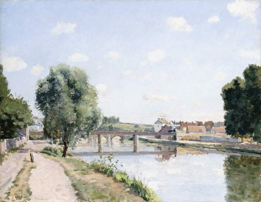 Detail of The Railway Bridge, Pontoise, c.1873 by Camille Pissarro