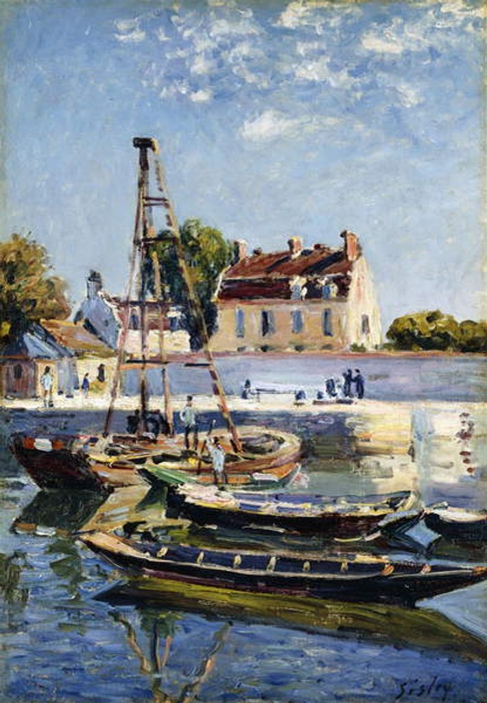 Detail of Barges, 1885 by Alfred Sisley