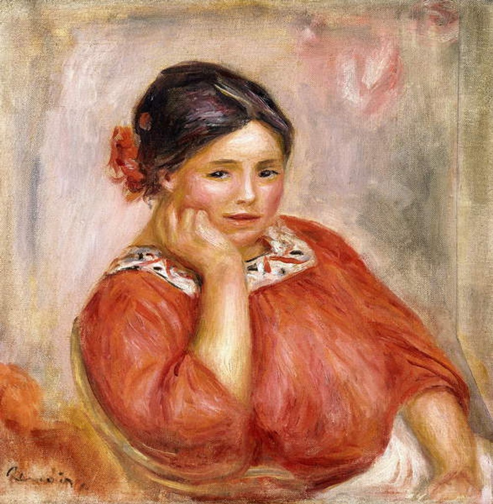 Detail of Portrait of Gabrielle in a Red Blouse, 1896 by Pierre Auguste Renoir